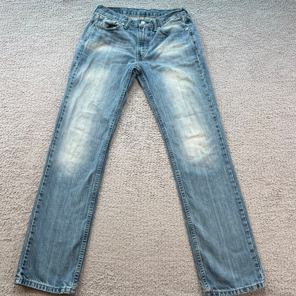 Levis 514 Mens Straight Leg Fit Blue Jeans Medium Wash 30x32 Faded Denim Y2K